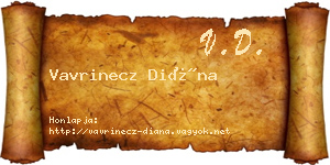 Vavrinecz Diána névjegykártya